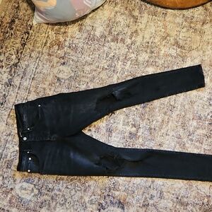 Purple Men's Black Distressed Jeans